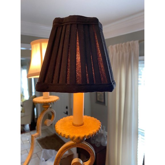 Chandelier Lamp Shades, Black, 4 Sided, Clip On (Qty. 4) - Picture 9 of 9